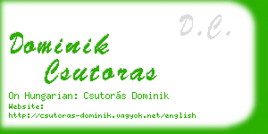 dominik csutoras business card